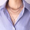 Colgante de candado transfronterizo multicapa, accesorio de moda para mujer, collar de cadena de tres capas con candado de circonita