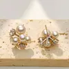 Pendientes de Zirconia Perla de Palomitas de Maíz de Alta Gama, Joyería de Nicho Moderna y Versátil
