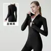 Conjunto de Yoga de Dos Piezas Transfronterizo para Mujer Otoño Chaqueta con Cuello Alto Alta Elasticidad Adelgazante Levantamiento de Glúteos de Durazno Set de Entrenamiento para Correr Fitness