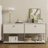 Combinação Modular de Aparadores Vintage, Gabinetes de TV em Aço Inoxidável, Gabinetes de Armazenamento Modernos Minimalistas Estilo Ins, Gabinetes de Armazenamento Doméstico