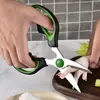 Tesoura Panda Doméstica Clipe Preto e Verde Raspador de Noz Raspagem de Escamas de Peixe Destacável Multifuncional Aço Inoxidável Tesoura de Cozinha Fabricante Personalizado