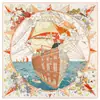 Pañuelo de Seda Estampado de Barco 'Cabalgando las Olas' 90X90Cm Moda Femenina Elegante Decorativo Versátil Chal Pañuelo de Seda Genuina