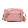 Bolsa feminina nova bolsa mensageiro para meia-idade e idosos tecido Oxford bordado losango grande capacidade bolsa de ombro única nas costas bolsa pequena de pano atacado