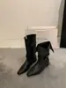 Botas de Salto Alto Dobráveis de Camurça Vintage de Nicho, Usáveis de Duas Maneiras, Botas de Pilha Botas de Cowboy Ocidentais Botas de Cano Curto Bico Fino para Mulheres