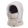 Chapéu Lei Feng Quente de Inverno Protetores de Orelha Masculino e Feminino Forrado com Fleece Máscara Espessa à Prova de Frio Pescoço Ciclismo Integrado à Prova de Vento Ciclismo