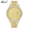 Reloj de Marca missfox 2643 Tendencia de Moda Correa de Pedrería Reloj de Cuarzo para Hombre Reloj de Moda con Diamantes Completos