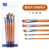 Set de 5 pinceles para óleo transfronterizo, pinceles para pintura acrílica y gouache, pinceles de acuarela con mango de madera, pinceles para óleo, venta al por mayor