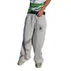 Personalidad de Calle Rara Estampado de Ametralladora Doble Cintura Hip-Hop Rock Street Casual Pantalones de Chándal Rectos Holgados