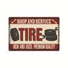 2024 Novo Logotipo Americano de Metal Estanho de Garagem Estilo Industrial Parede de Fundo para Oficina Automotiva Pintura Decorativa Suspensa Sem Moldura