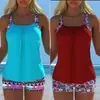2027 Tankini Traje de Baño para Ocultar el Vientre Estilo Nuevo Transfronterizo Europeo y Americano Floral con Tirantes Espalda Descubierta Adelgazante Traje de Baño de Dos Piezas para Mujeres