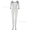 Lingerie Erótica Estilo Europeu e Americano Roupa de Renda de Manga Longa Uniforme Decotado Tentação Body Meia-Calça de Malha Grande W254