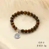 Pulseira Amazon Cross-border Árvore da Vida com Olho de Tigre Pedra Natural Tecida à Mão Pulseira de Laço Único para Homens e Mulheres