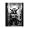 Comercio exterior creativo yak inodoro periódico negro y blanco animal sin marco lienzo colgante pintura baño hogar pared decoración pintura núcleo