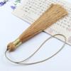 Borla redonda de 12 cm con hilo dorado, estilo chino, hecha a mano, marcapáginas, borla, flecos, caja de regalo, colgante de abanico, adornos decorativos