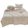 Colcha de Verano de Gasa Doble Capa Estampada Clase A, Manta de Verano para Aire Acondicionado, Colcha de Verano Lavable a Máquina para Dormitorio, Colcha Fina para Regalo de Evento