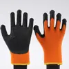 Guantes de Terry de siete agujas recubiertos de pegamento engrosados de Terry con pegamento colgante arrugado Guantes de trabajo de hilo de algodón espuma de pegamento Terry plano