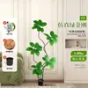 Planta Artificial Verde Grande Black Diamond Árbol de Goma Planta en Maceta de Interior para Sala de Estar Decoración de Planta de Árbol Imitación de Lujo Ligero de Gama Alta