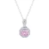 Collar Colgante Octagonal Rosa del Milenio de Plata Esterlina S925 para Mujer Estilo Ins Lujo Accesible Versátil Gama Alta Elegante Cadena para Clavícula
