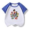 Wang Wang equipe infantil manga curta terno infantil verão estilo ocidental novo pequeno e médio porte crianças shorts casual moda duas peças na moda