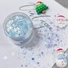 Material hecho a mano DIY serie navideña cáñamo suelto goma que gotea lentejuelas brillantes copos de nieve estrellas árbol de Navidad lentejuelas mixtas