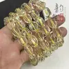 Citrina Limão Natural Cubo de Açúcar Assimétrico Grão Facetado Círculo Único Pulseira DIY Colar Clavícula Contas Soltas Acessórios Contas