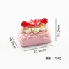 Pastel de Fresa Juguete de Comida Miniatura Simulación Mini Paisaje Micro Accesorios para Manualidades DIY Pasador Materiales para Accesorios del Cabello Accesorios para Casa de Muñecas