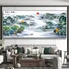 Fuchun Shanju Punto de Cruz de Imagen 2024 Nuevo Sala de Estar Paisaje Atmosférico Paisaje Bordado Bordado Hecho a Mano