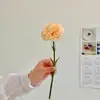 Flor de Simulação de Alta Qualidade Cravo Realista Buquê de Flores Secas Ornamento de Flor Artificial Decoração de Sala de Estar Arte Floral Ornamento de Arranjo de Flores