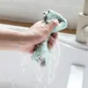 Pano de Veludo Coral Espesso Sem Fiapos Toalha de Lavar Louça Dupla Face Bicolor Cozinha Doméstica Limpeza Pano de Lavar Louça Esponja de Aço