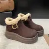 Zapatos tipo Birkenstock para mujer, con forro de polar y suela gruesa, colección de invierno 2026, sin cordones, cómodos y cálidos, perfectos para condiciones de nieve en el noreste de China.