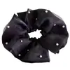 Nuevo Scrunchie Grande de Malla con Perlas de Doble Capa para Mujer, Estilo Francés, Gama Alta, Lujo Ligero, Accesorio para el Cabello Retro