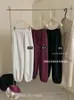 Liquidación, Sin Devoluciones ni Cambios. Pantalones Florales Gruesos de Estilo Coreano Casual con Forro de Felpa y Puños Elásticos, Pantalones Jogger Versátiles 5112
