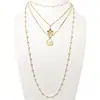 Cadena de Perlas Oceánicas de Venta Caliente Transfronteriza Europea y Americana Cadena para Clavícula de Mujer Colgante de Estrella de Mar y Concha Collar Multicapa Apilable Venta al por Mayor