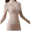 Conjunto de Roupa Íntima Térmica para Mulheres com Bojo, Veludo e Lã Grossa com Seda, Camada Base Autoaquecida para Outono e Inverno