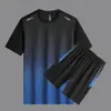 Fabricante de Origen Ropa Deportiva para Hombre de Seda de Hielo Traje de Verano Camiseta de Manga Corta para Correr Baloncesto Pantalón Corto Traje