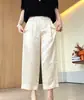 Calça larga estilo chinês retrô, padrão losango, jacquard escuro, viscose, cintura elástica, bolso lateral, tendência outono novo estilo chinês