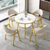 Juego de Mesa y Sillas Minimalista Nórdico para Recepción y Negociación para Cafeterías de Té de Leche y Cafés, Apartamentos y Casas de Huéspedes; Mesa de Comedor, Mesa Redonda Pequeña para Balcón