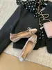 Elegantes zapatos de tacón medio poco profundos 2026 otoño gamuza patchwork lazo tacón grueso punta cuadrada Mary Jane