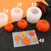 Molde de Silicone para Bolo de Abóbora de Halloween com Folha de Bordo, Molde para Bolo de Assar, Molde DIY para Assar, Gesso Aromaterápico, Molde para Vela