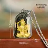 Collar Unisex de Acero de Titanio con Colgante de Cristal Amitabha Tallado Madre Verde Manjusri Mil Manos Guanyin