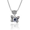 Ventas calientes transfronterizas personalidad mariposa elefante hueco ojos azules ojo oblicuo animal colgante cadena de caja cadena clavicular collar