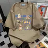 Camiseta Manga Curta Oversize Estilo Coreano Estampa Divertida Graffiti Verão Ins Design de Nicho Estilo Casal Top Tendência