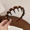 Diadema de Terciopelo con Dientes de Perla y Forma de Ola para Mujer, Herramienta de Acabado para el Cabello de Corona Alta, Diadema de Textura Esponjosa, Reversible