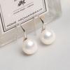 Aretes de Perlas de Agua Dulce Europeas y Americanas Moda Simple Aretes de Gancho Pequeños Frescos Elegantes Aretes Elegantes Joyería para la Oreja Estilo Coreano