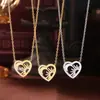 Colar de Amor Popular, Luxo Leve e Simples Pulseira de Aço Inoxidável Sol e Lua com Diamante, Conjunto de Joias Fresco e Versátil