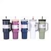Vaso para Coche Nuevo Estilo Americano de 40oz con Asa, Vaso Aislado de Acero Inoxidable 304, Enfriador para Coche con Popote, Vaso para Hielo
