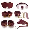Ji Yu Tentação Conjunto SM de Bondage Vermelho com 12 Peças, Brinquedo Adulto Alternativo para Restrição e Intimidade na Hora de Dormir