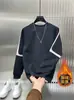 Sudadera de cuello redondo con forro polar estilo americano para otoño e invierno para hombre, versátil, holgada, moderna, casual, camiseta de manga larga para hombre