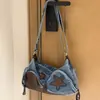 2026 Nuevo Bolso de Hombro Único de Mezclilla Estilo Coreano Bolso Cruzado para Mujer de un Solo Hombro para el Trabajo Bolso Retro Forma de Empanada