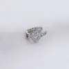 Pendientes Falsos de Diamante Completo Amanecer de Primavera Estilo Europeo y Americano Brazalete de Oreja de Fila de Diamantes para Mujer Pinza de Oreja de Cruz de Onda de Zirconia Sin Perforación